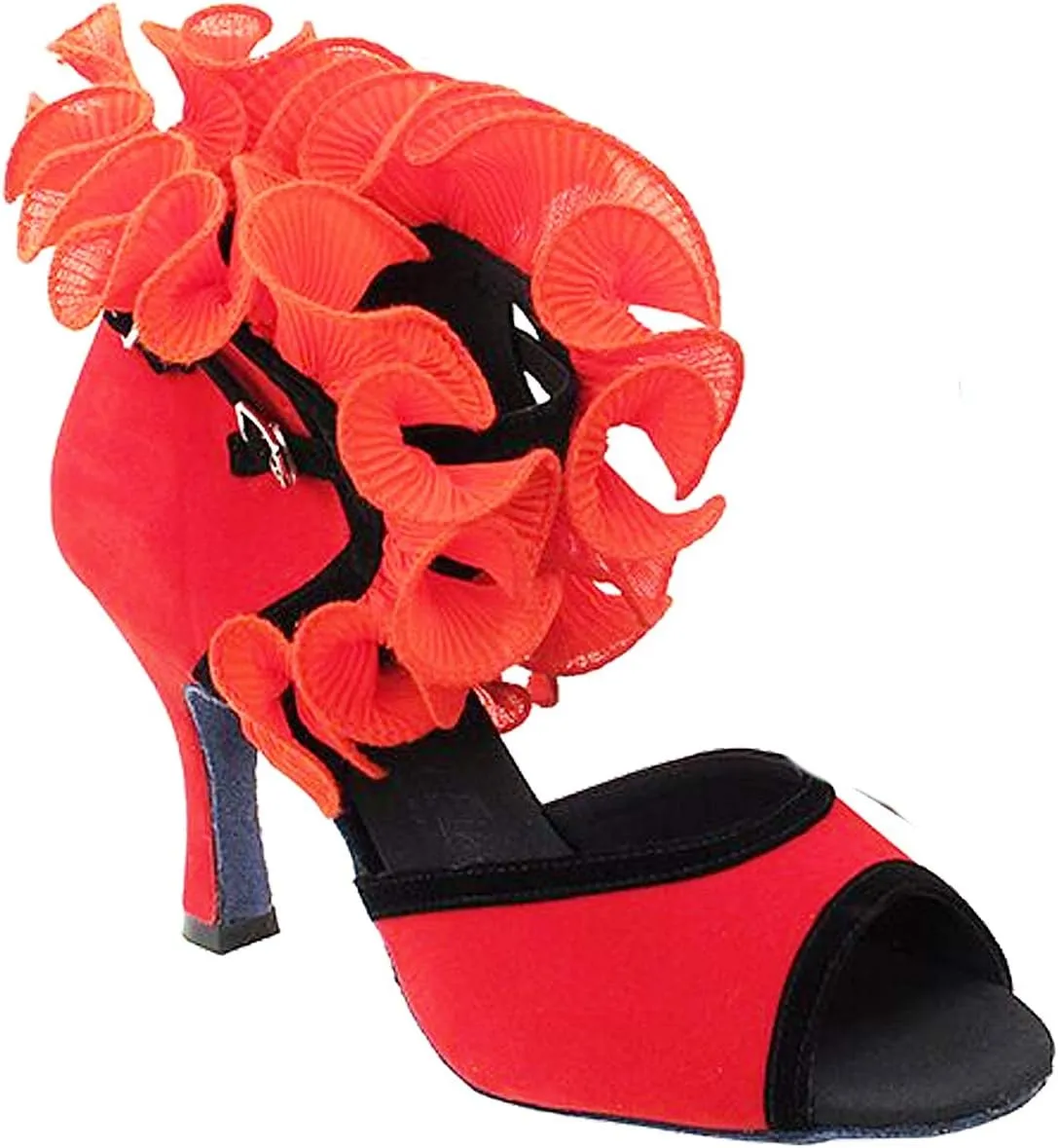 Very Fine Women's Ballroom Dance Shoes Tango Wedding Salsa Dance Shoes Ruffle Red Velvet Sera7013EB Comfortable Dance Shoes 3" Heel 8.5 M US [Bundle of 5]
