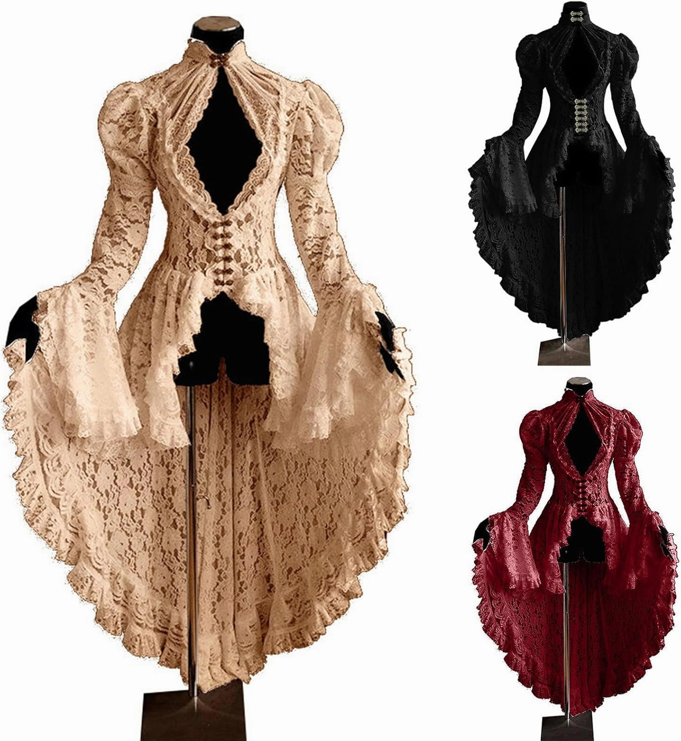 Victorian Dress for Women Retro Medieval Renaissance Corset Dress 18 Century Vampire Fairy Dresses Halloween Costumes