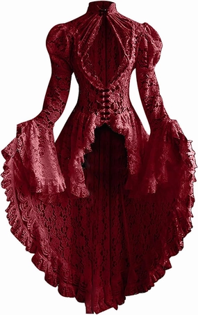 Victorian Dress for Women Retro Medieval Renaissance Corset Dress 18 Century Vampire Fairy Dresses Halloween Costumes