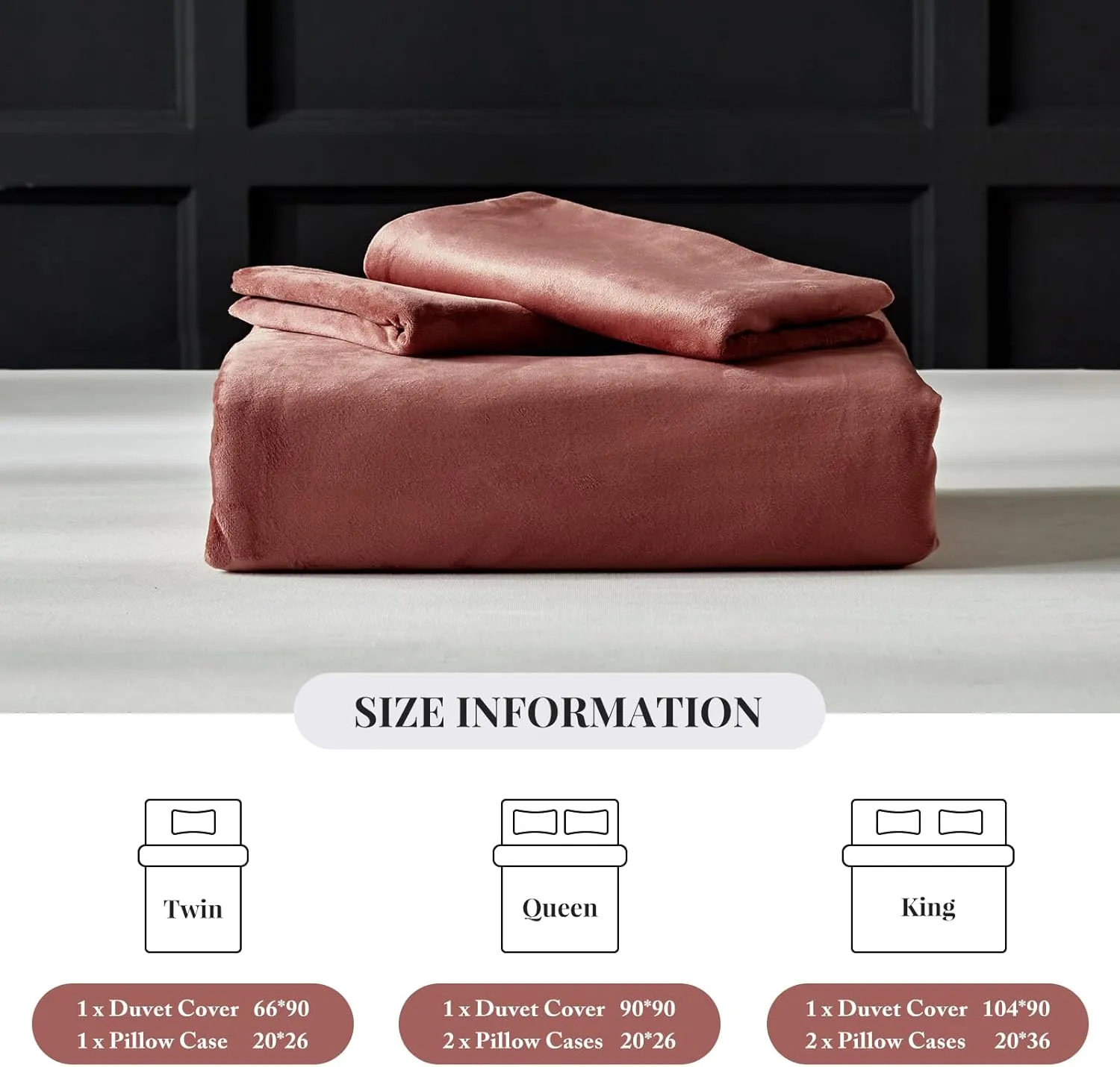 WARMDERN Blush Pink Velvet Duvet Cover Queen Size Flannel Duvet Cover Bedding Sets, 3pcs Ultra Soft Luxury Textured Modern Crystal Velvet Duvet Covers with Zipper Closure(Blush Pink, Queen)