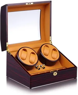 Watch 4 6 Automatic Watch Winder with Silent Motors 4 Rotation Modes Wood Shell Piano Paint Exterior