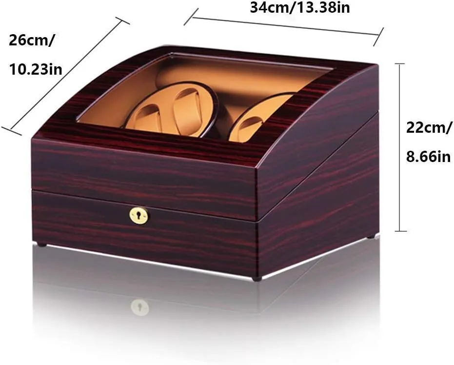 Watch 4 6 Automatic Watch Winder with Silent Motors 4 Rotation Modes Wood Shell Piano Paint Exterior