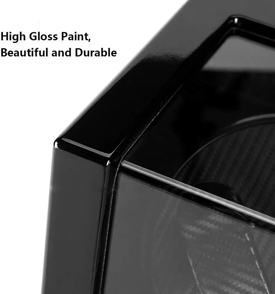 Watch Winder Box 4, Wood Shell Piano Paint Exterior, 4 Rotation Mode Setting, Extremely Silent Motor Watches,Red,A