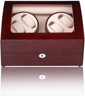 Watch 4 6 Automatic Watch Winder with Silent Motors 4 Rotation Modes Wood Shell Piano Paint Exterior