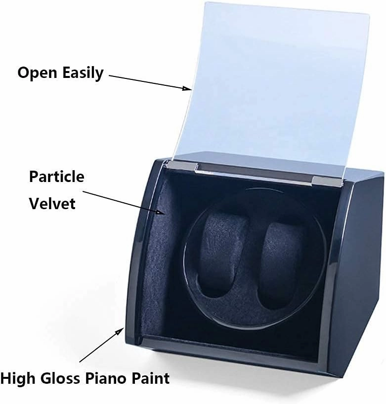 Watch Double Watch Winder,for Automatic Watches,Wood Shell Piano Paint Exterior,Flexible (Red A)