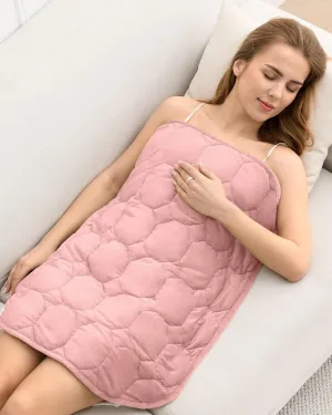 Weighted Lap Blanket 7lbs, Cozy Luxury Crystal Velvet Weighted Blanket for Adults, Small Weighted Blanket for Relaxation, Sleeping, Travel, Dull Pink, 29" x 24"
