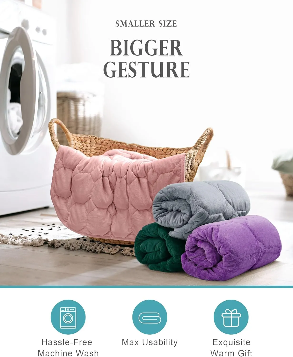 Weighted Lap Blanket 7lbs, Cozy Luxury Crystal Velvet Weighted Blanket for Adults, Small Weighted Blanket for Relaxation, Sleeping, Travel, Dull Pink, 29" x 24"