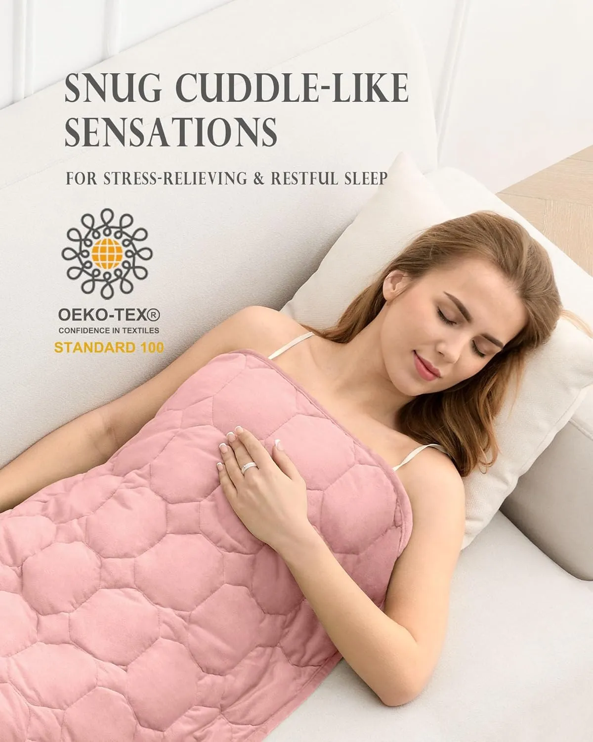 Weighted Lap Blanket 7lbs, Cozy Luxury Crystal Velvet Weighted Blanket for Adults, Small Weighted Blanket for Relaxation, Sleeping, Travel, Dull Pink, 29" x 24"
