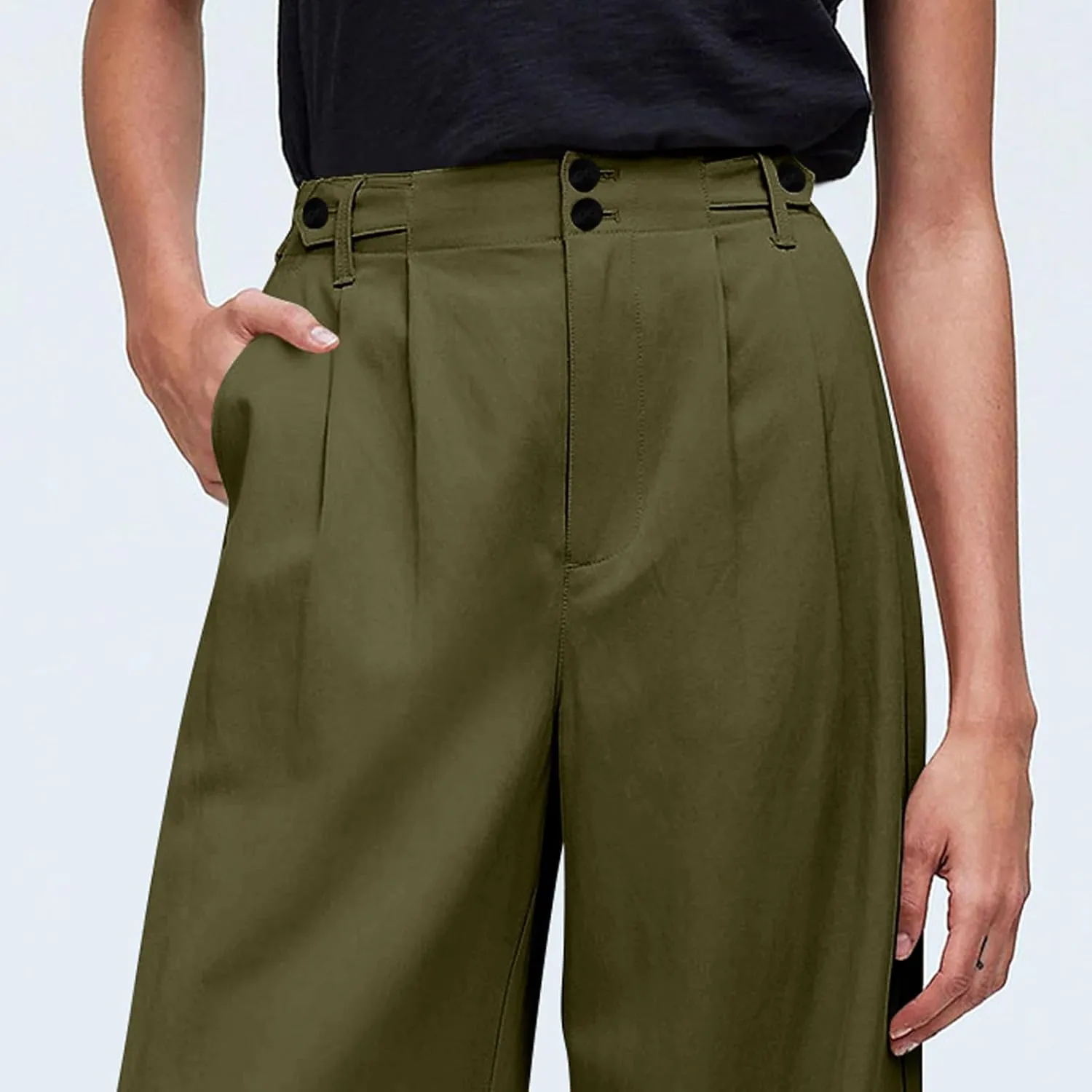 Wide Leg Dress Pants for Women High Waisted Business Casual Pants Baggy Comfy Office Work Pants Trousers with Pockets