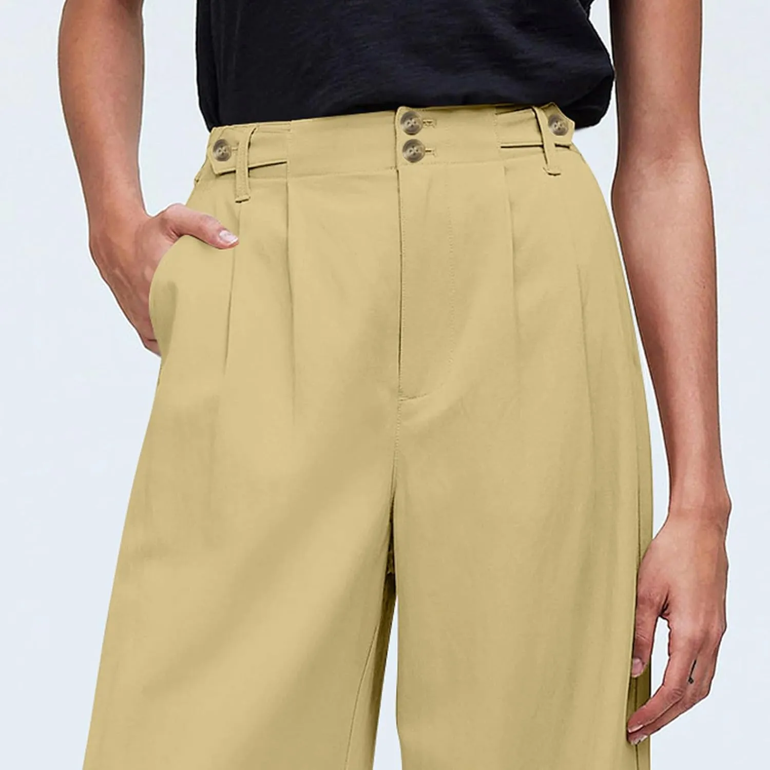 Wide Leg Dress Pants for Women High Waisted Business Casual Pants Baggy Comfy Office Work Pants Trousers with Pockets