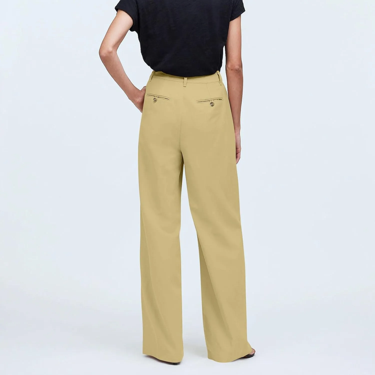 Wide Leg Dress Pants for Women High Waisted Business Casual Pants Baggy Comfy Office Work Pants Trousers with Pockets