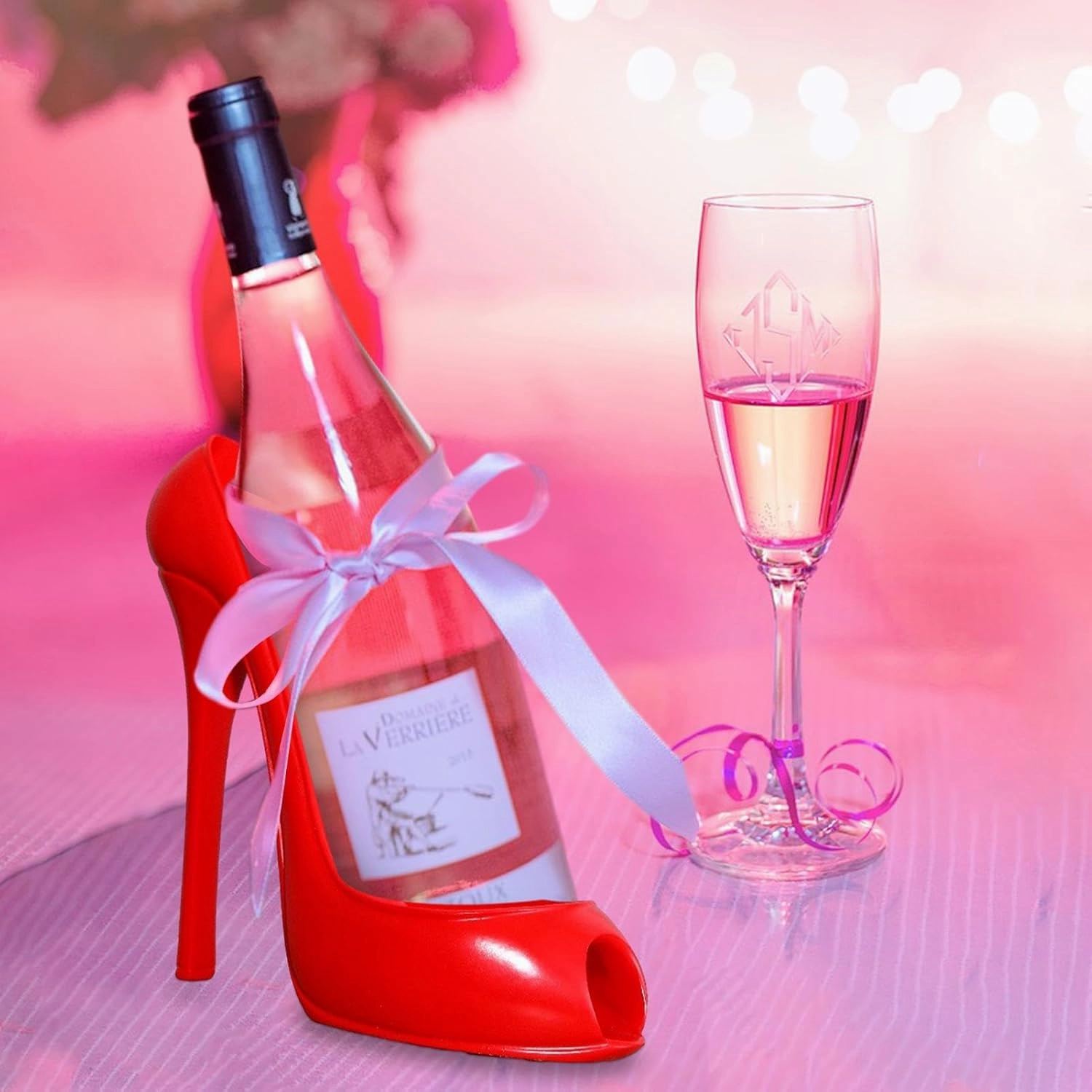 Wine Bottle Holder - High Heel Wine, Shoe Wine Rack, Single Wine Holder | High Heel Shoe Stylish Wine Rack, Wine Display Holder, Wedding Wine Holder, Wine Bottle Stand for Wedding Party Home Decor