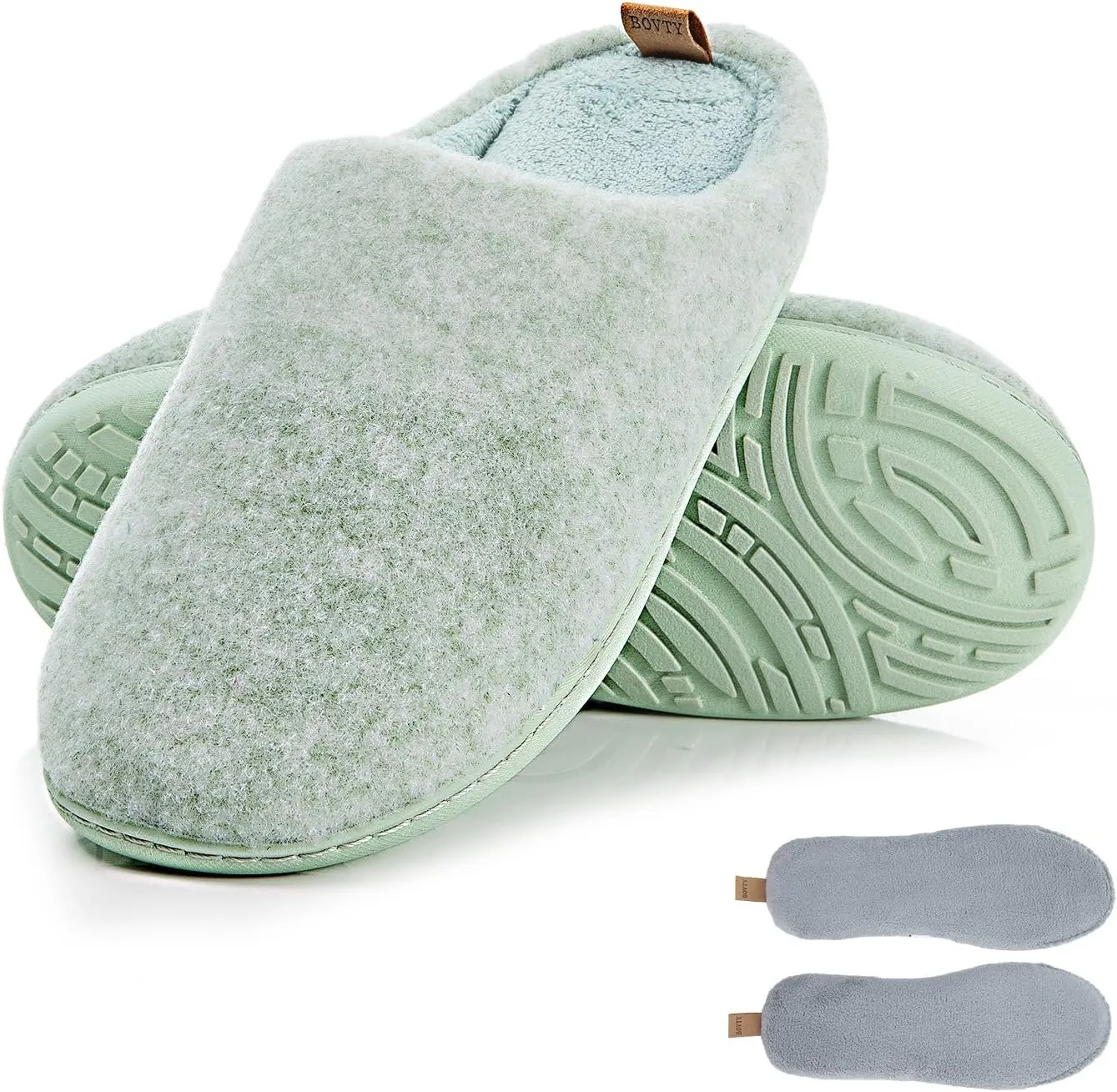 Women & Men's Hige Resilience Foam Slippers - Indoor Cozy House Slip-on with Two Pairs of Replaceable Insoles Shoes