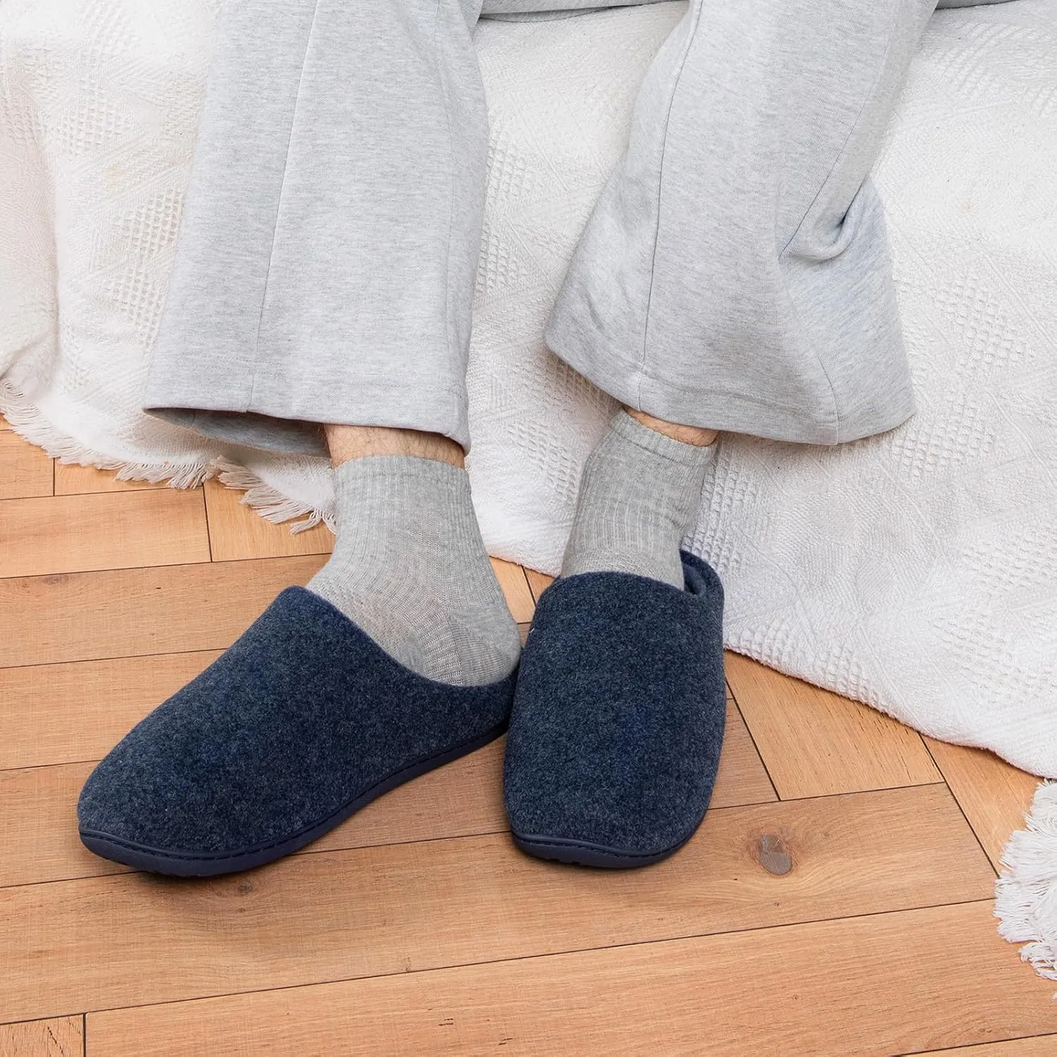 Women & Men's Hige Resilience Foam Slippers - Indoor Cozy House Slip-on with Two Pairs of Replaceable Insoles Shoes