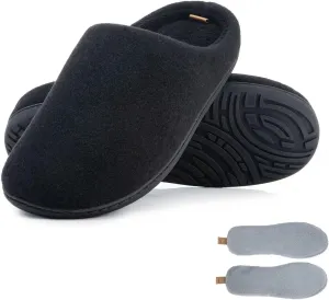 Women & Men's Hige Resilience Foam Slippers - Indoor Cozy House Slip-on with Two Pairs of Replaceable Insoles Shoes