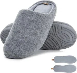 Women & Men's Hige Resilience Foam Slippers - Indoor Cozy House Slip-on with Two Pairs of Replaceable Insoles Shoes