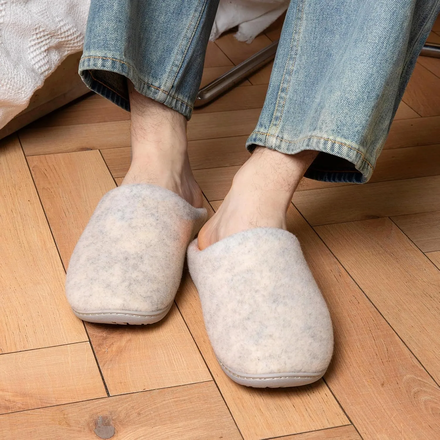 Women & Men's Hige Resilience Foam Slippers - Indoor Cozy House Slip-on with Two Pairs of Replaceable Insoles Shoes