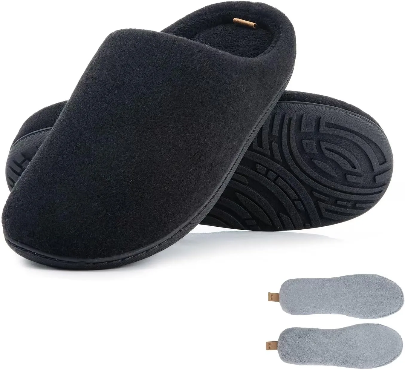 Women & Men's Hige Resilience Foam Slippers - Indoor Cozy House Slip-on with Two Pairs of Replaceable Insoles Shoes