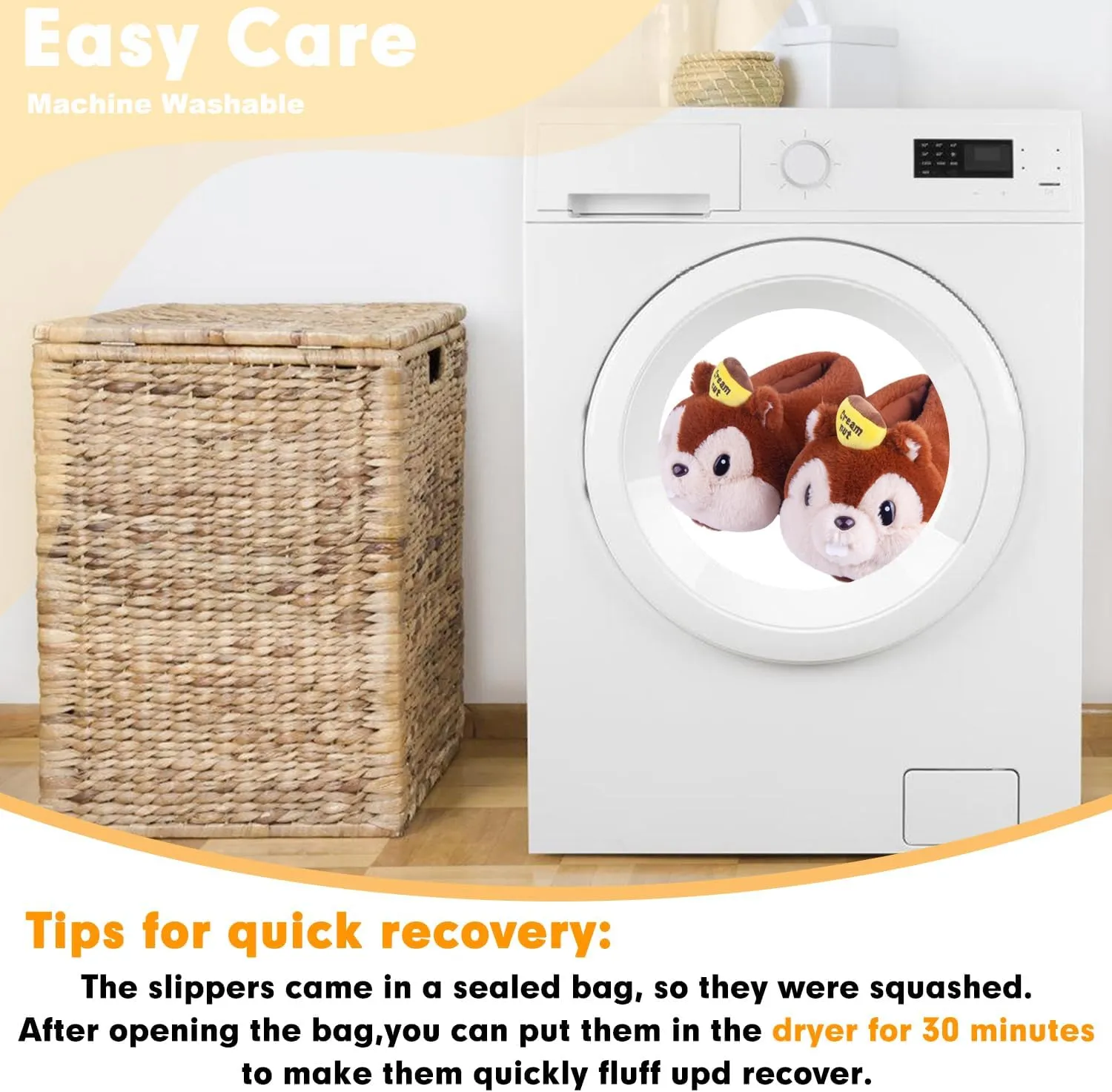Women Slippers Cute Animal Funny Slippers Novelty Squirrel Cozy Fuzzy Soft Winter Warm House Shoes