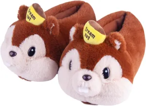 Women Slippers Cute Animal Funny Slippers Novelty Squirrel Cozy Fuzzy Soft Winter Warm House Shoes
