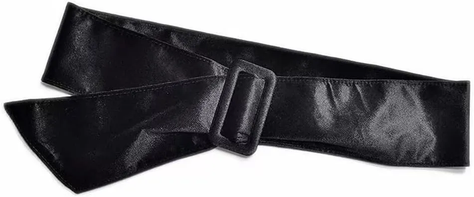 Women Velvet Waist Belt Straps With Round Circle Rhinestone Buckle For Dresses Ladies Wedding Self-Tie Waistbands