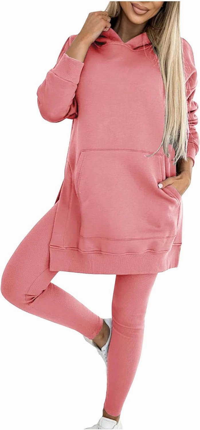 Women Casual 2 Piece Set Sweat Suit Hoodies Sweatshirt And Leggings Matching Workout Sets Fall Sweatsuit