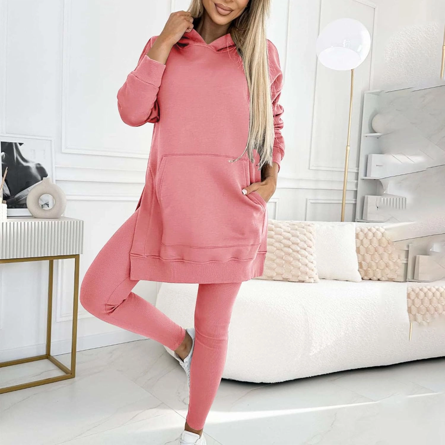 Women Casual 2 Piece Set Sweat Suit Hoodies Sweatshirt And Leggings Matching Workout Sets Fall Sweatsuit