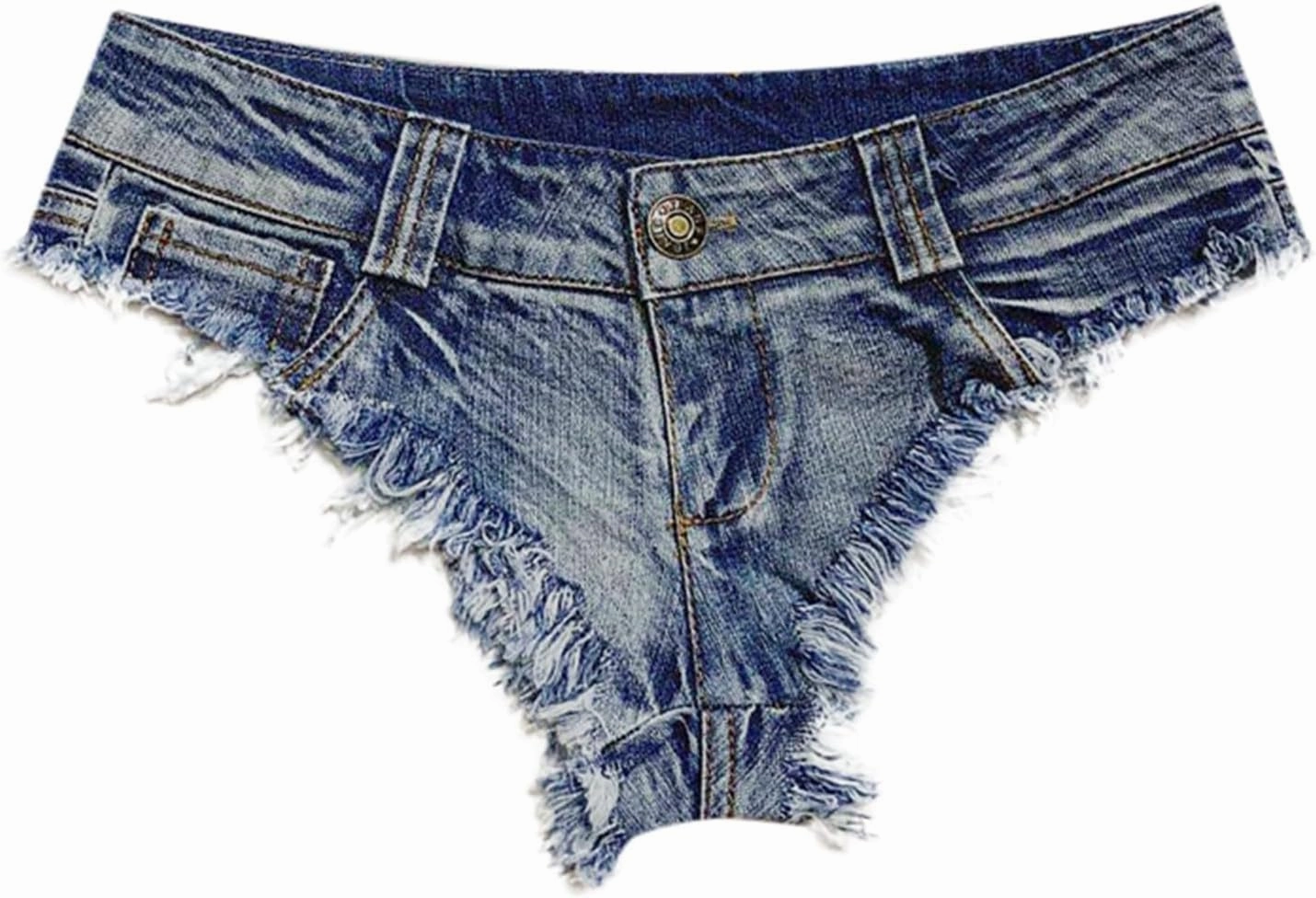Women's Sexy Low Rise Stretch Mini Denim Shorts Cut Off Y2K Hot Pants Cheeky Naught Beach Party Clubwear Jeans Shorts