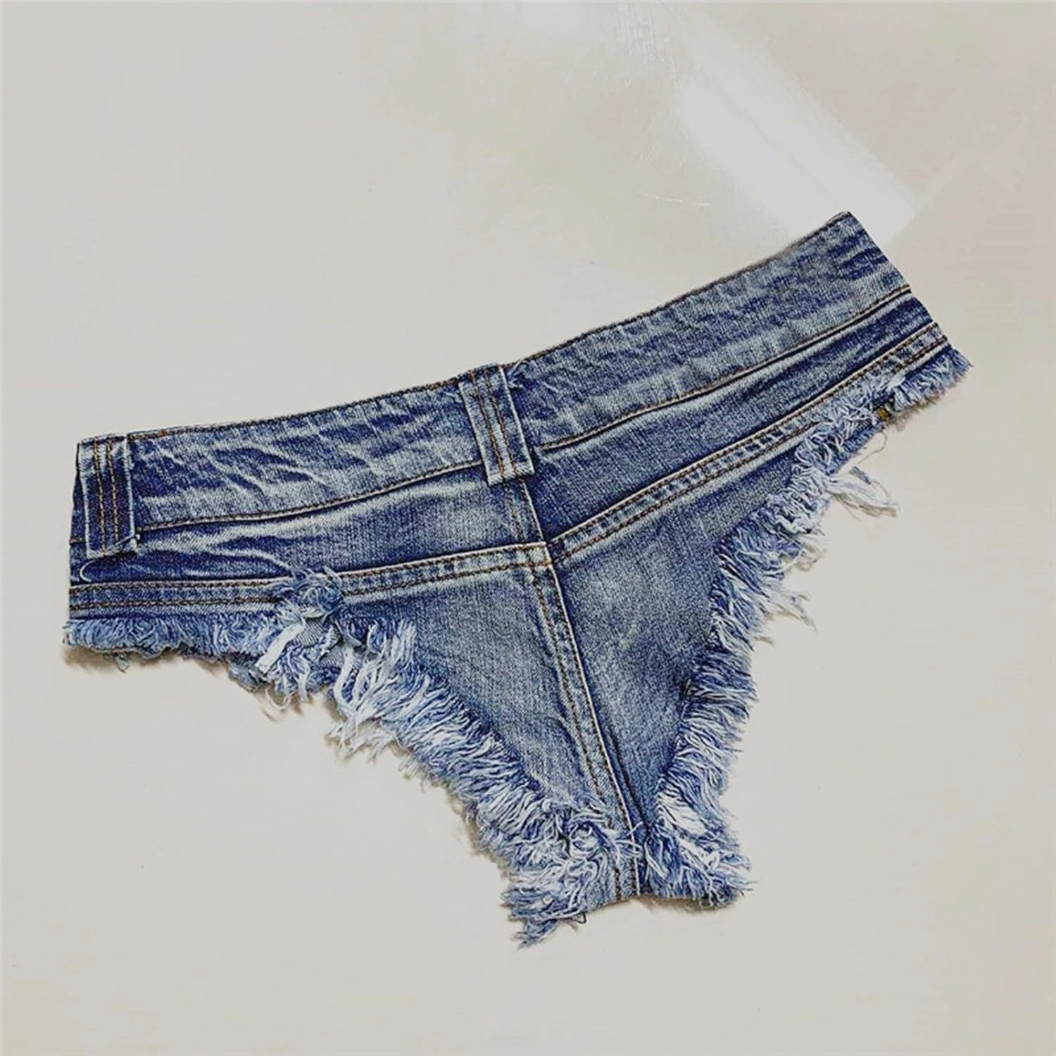 Women's Sexy Low Rise Stretch Mini Denim Shorts Cut Off Y2K Hot Pants Cheeky Naught Beach Party Clubwear Jeans Shorts