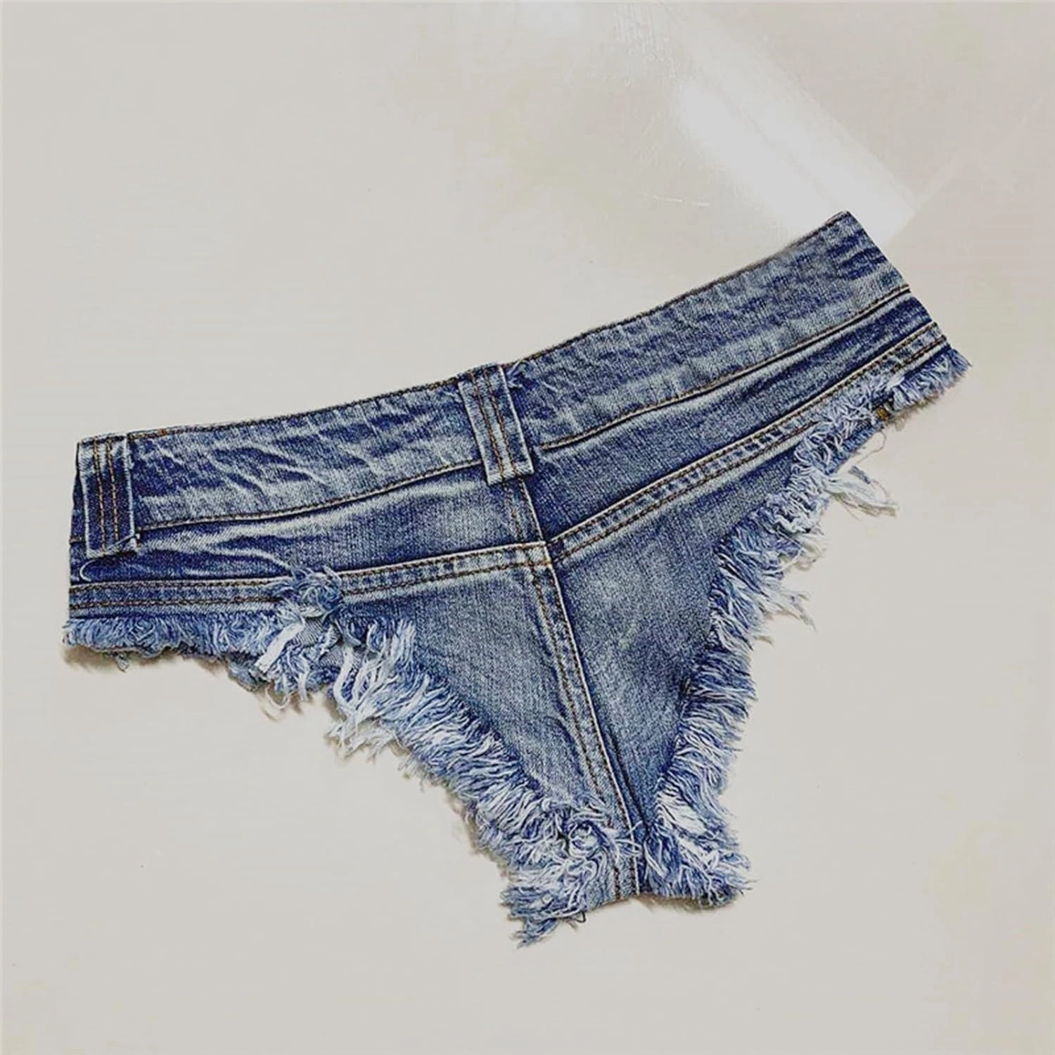 Women's Sexy Low Rise Stretch Mini Denim Shorts Hot Pants Beach Party Clubwear Cut Off Cheeky Naught Jeans Shorts