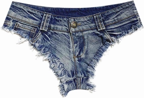 Women's Sexy Low Rise Stretch Mini Denim Shorts Hot Pants Beach Party Clubwear Cut Off Cheeky Naught Jeans Shorts
