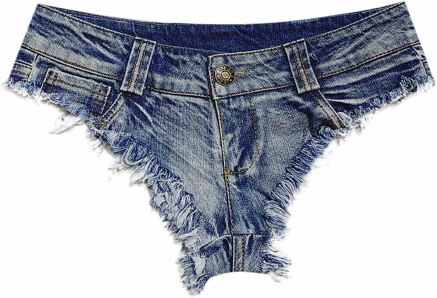 Women's Sexy Low Rise Stretch Mini Denim Shorts Hot Pants Beach Party Clubwear Cut Off Cheeky Naught Jeans Shorts