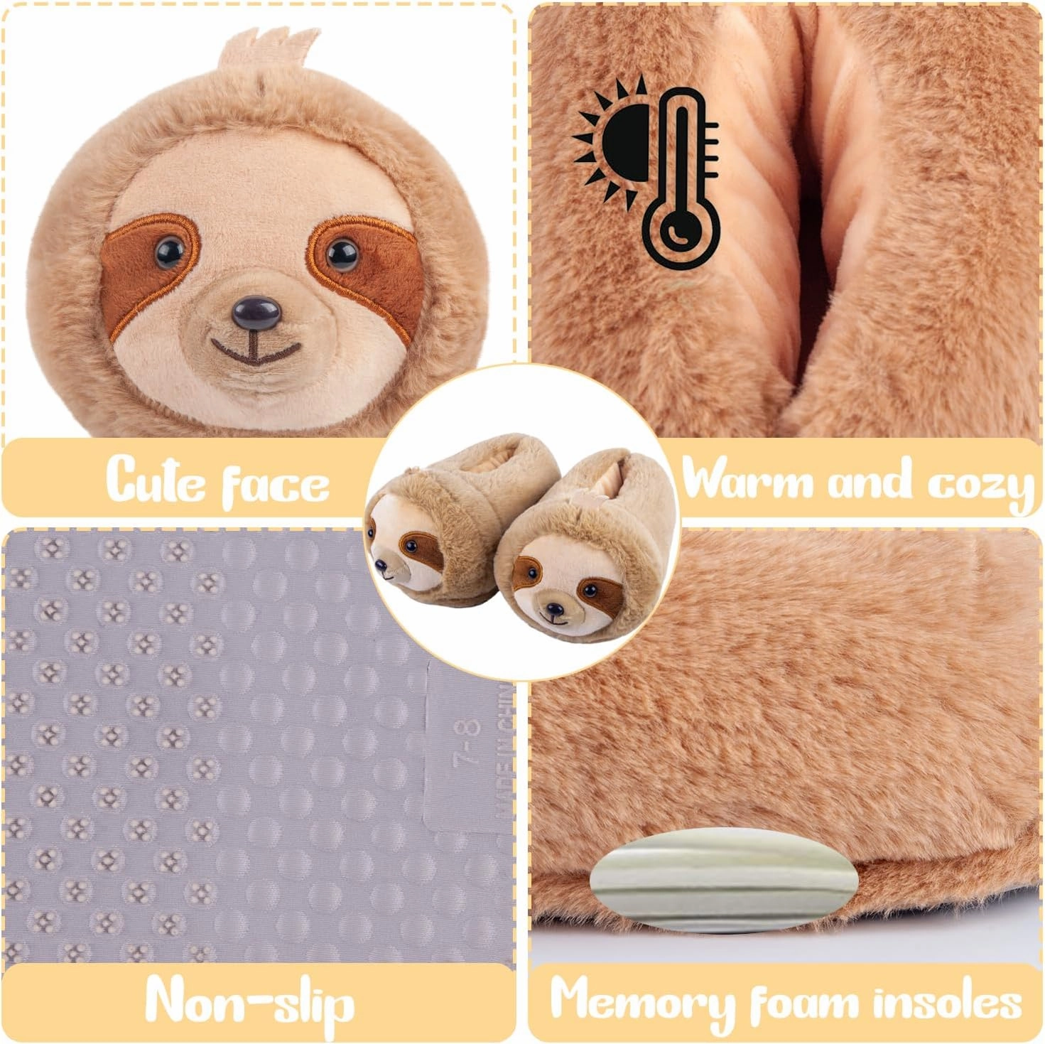 Women's Slippers Cute Wild Animal Slippers Funny Slippers Novelty Fox Cozy Slippers Fuzzy Soft Winter Warm House Shoes