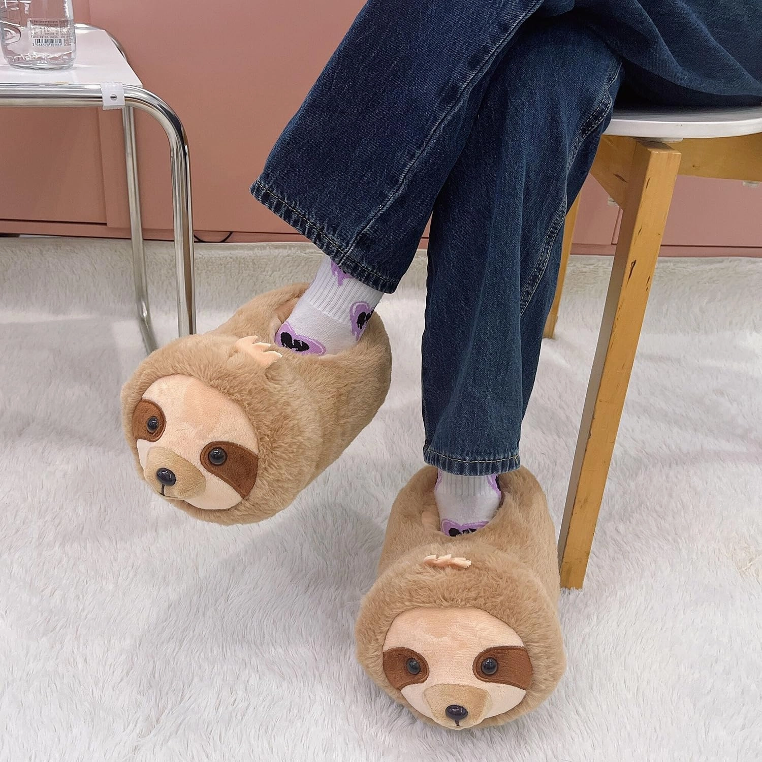 Women's Slippers Cute Wild Animal Slippers Funny Slippers Novelty Fox Cozy Slippers Fuzzy Soft Winter Warm House Shoes