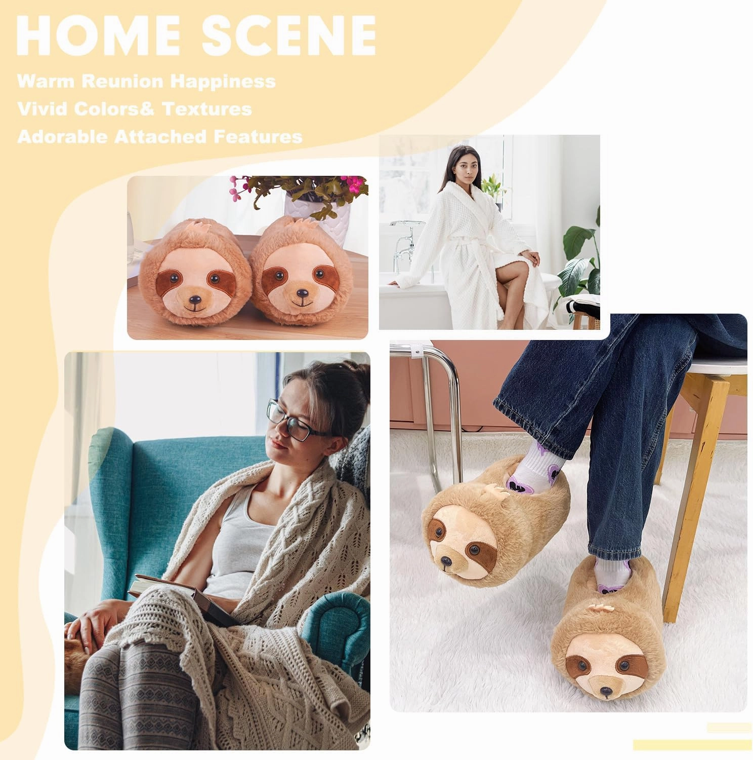 Women's Slippers Cute Wild Animal Slippers Funny Slippers Novelty Fox Cozy Slippers Fuzzy Soft Winter Warm House Shoes