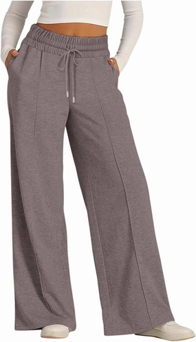 Women's Wide Leg Sweatpant High Waist Baggy Casual Elastic Drawstring Workout Active Joggers Pants with Pockets