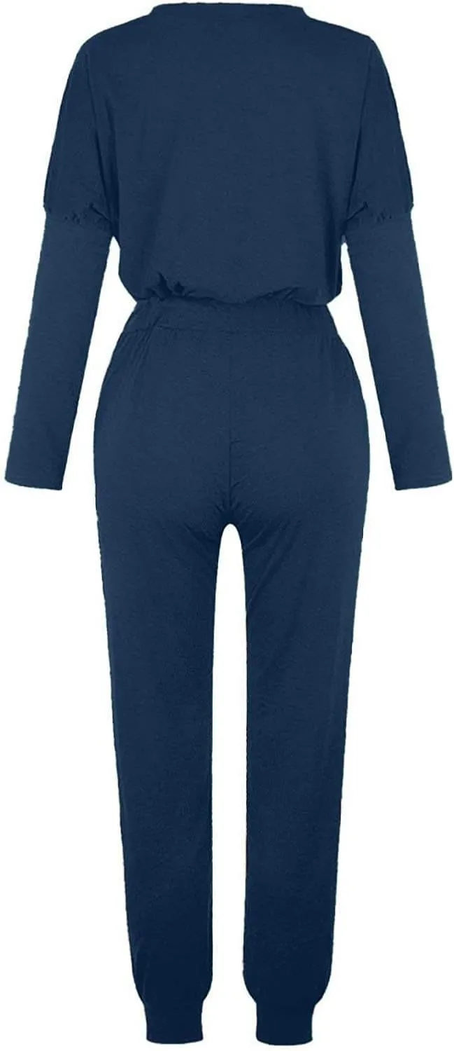 Women's 2 Piece Outfits Long Sleeve Crewneck Pullover Tops and Long Pant Tracksuit Sweatsuits with Sweatpants 2 Piece