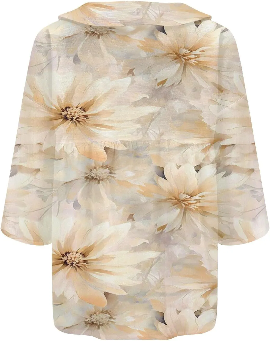 Womens Cotton Linen Button Down Shirt 2025 Women's Floral Butterfly Print Natural Autumn Fragrant Solid Blouses Tops