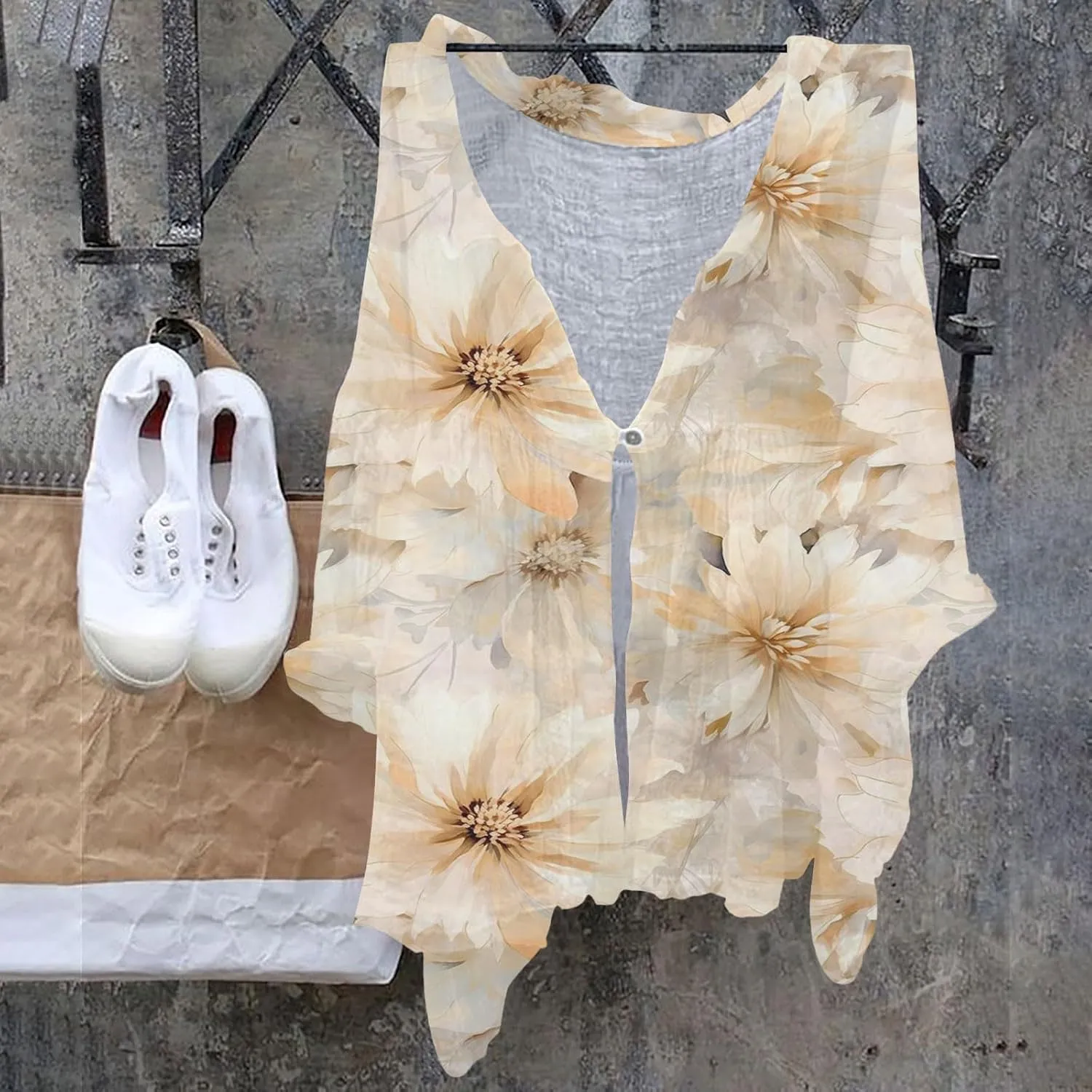 Womens Cotton Linen Button Down Shirt 2025 Women's Floral Butterfly Print Natural Autumn Fragrant Solid Blouses Tops