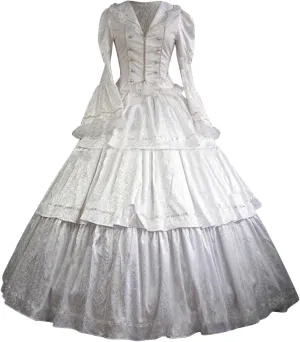 Womens Gothic Retro Court Dress Lapel Large Sleeved Dresses Double Pleated Skirt Lolita Puffy Gowns Victorian Clothes