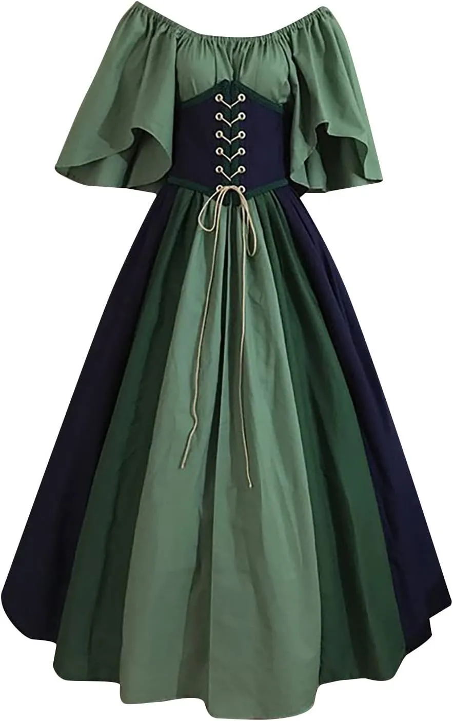 Women's Halloween Costume Renaissance Medieval Gothic Clothes Vampire Cloak with Hood Long Sleeve Victorian Cosplay