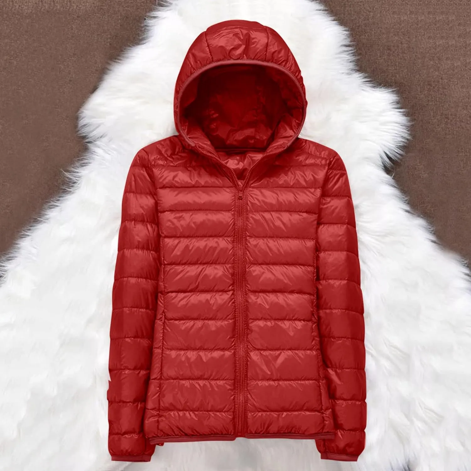 Womens Puffer Jackets Lightweight Packable Down Jacket Zip Up Quilted Fall Winter Coats Warm Outerwear with Pockets