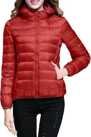Womens Puffer Jackets Lightweight Packable Down Jacket Zip Up Quilted Fall Winter Coats Warm Outerwear with Pockets