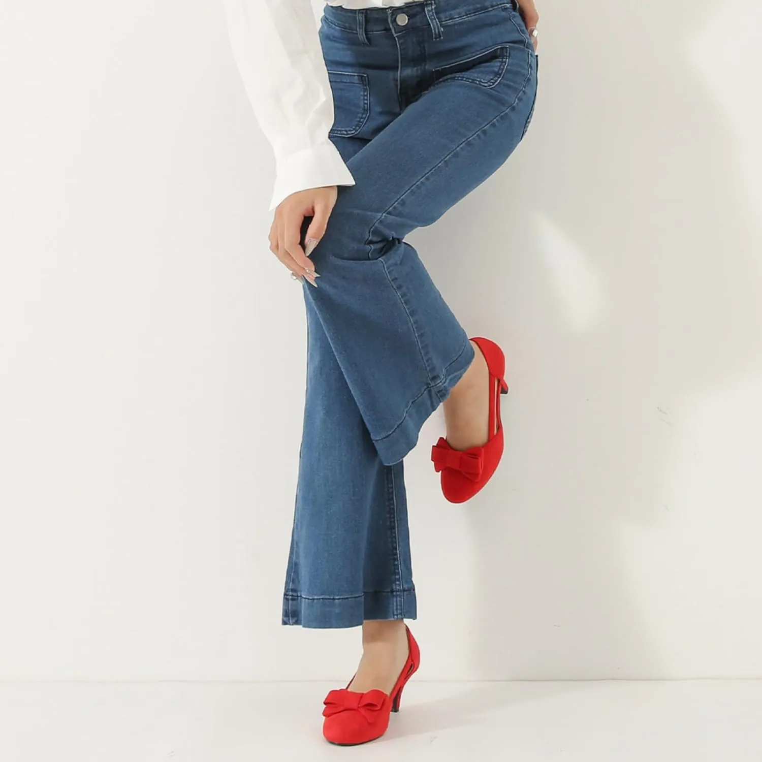 Women's Slip On Bow Kitten Heels Cutout Vintage Retro Low Heel Dress Shoes Wedding Work Party Pumps