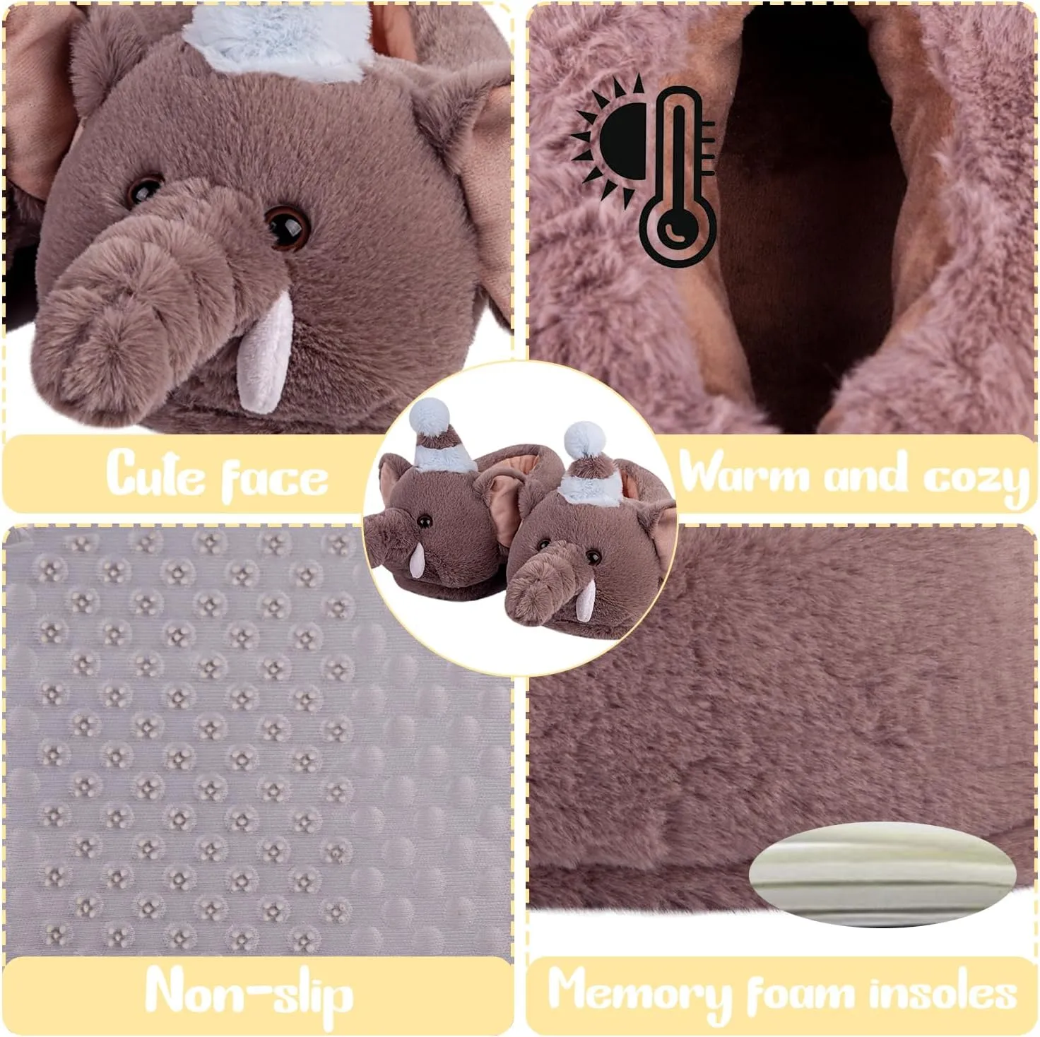 Women's Slippers Cute Birthday Animal Slippers Funny Slippers Novelty Penguin Cozy Slippers Fuzzy Soft Winter Warm House Shoes Gifts for Christmas