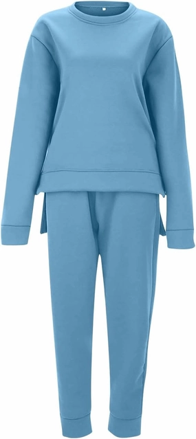 Womens 2 Piece Outfits Sports Sweatshirt Set Two Top Pants Casaul Long Sleeve Tracksuit Joggers Sets