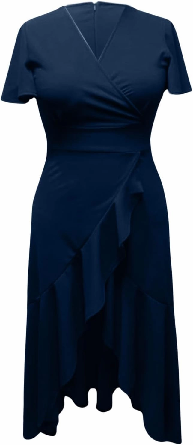 Womens Summer Dress Elegant Formal Party Dress Oversized Short Sleeve High Waist Long Dress Beautiful Princess Gown