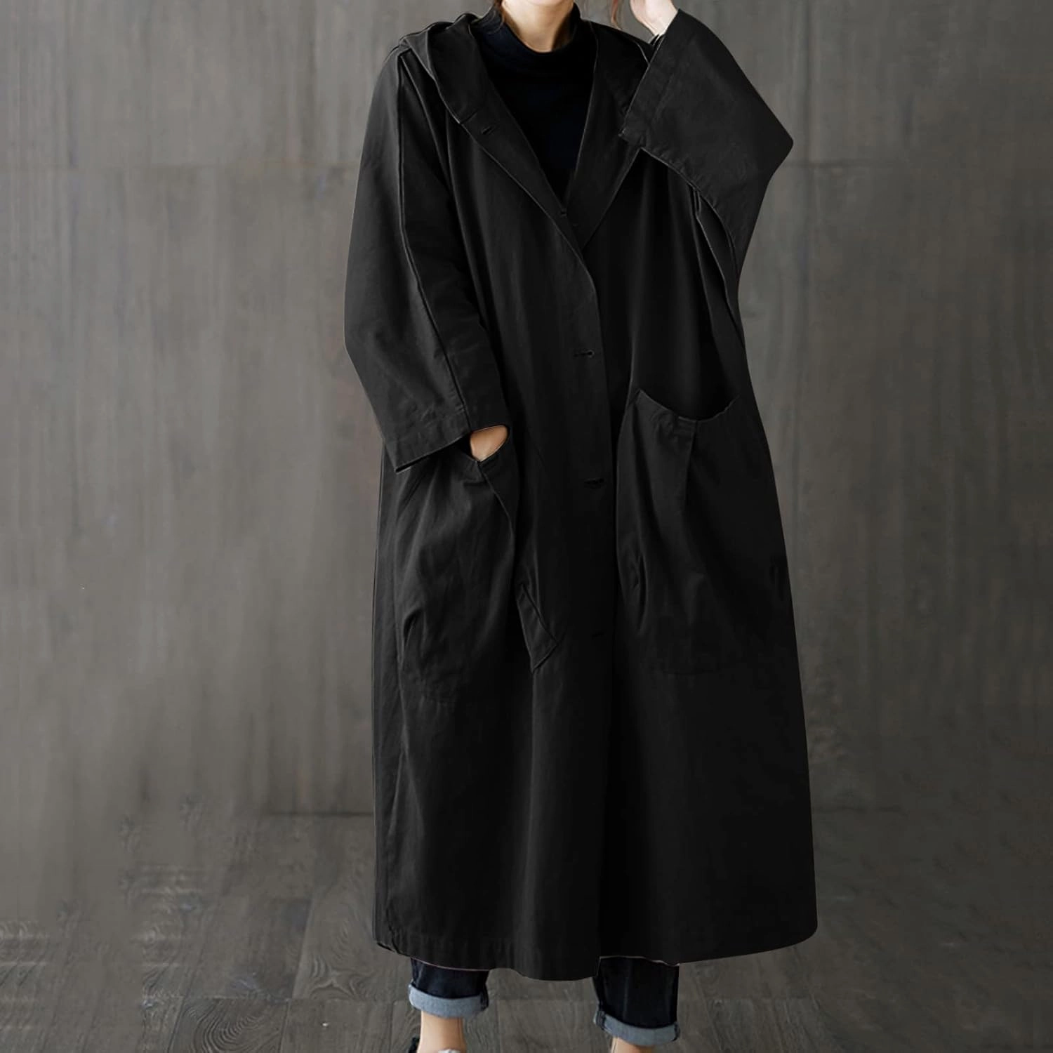 Womens Waterproow Trench Coat Winter Womens Jacket Lapel Slim Women'S Coat Fall Fashion Oversized Womens Winter