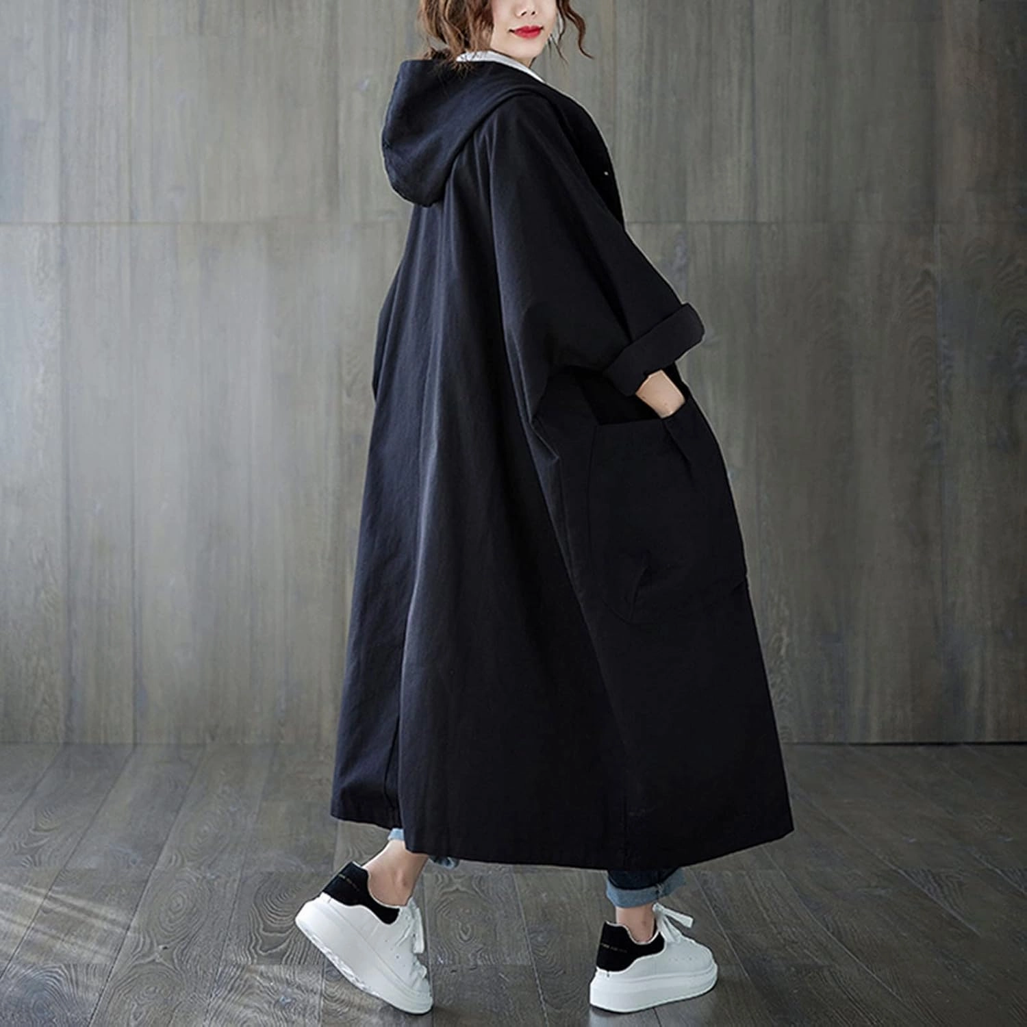 Womens Waterproow Trench Coat Winter Womens Jacket Lapel Slim Women'S Coat Fall Fashion Oversized Womens Winter
