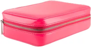Woosh Fold out Case | Fashionable Makeup and Brush Case | Hard sided for travel and on to go | fits palette and brushes | Zips up for secure travel (Pink)